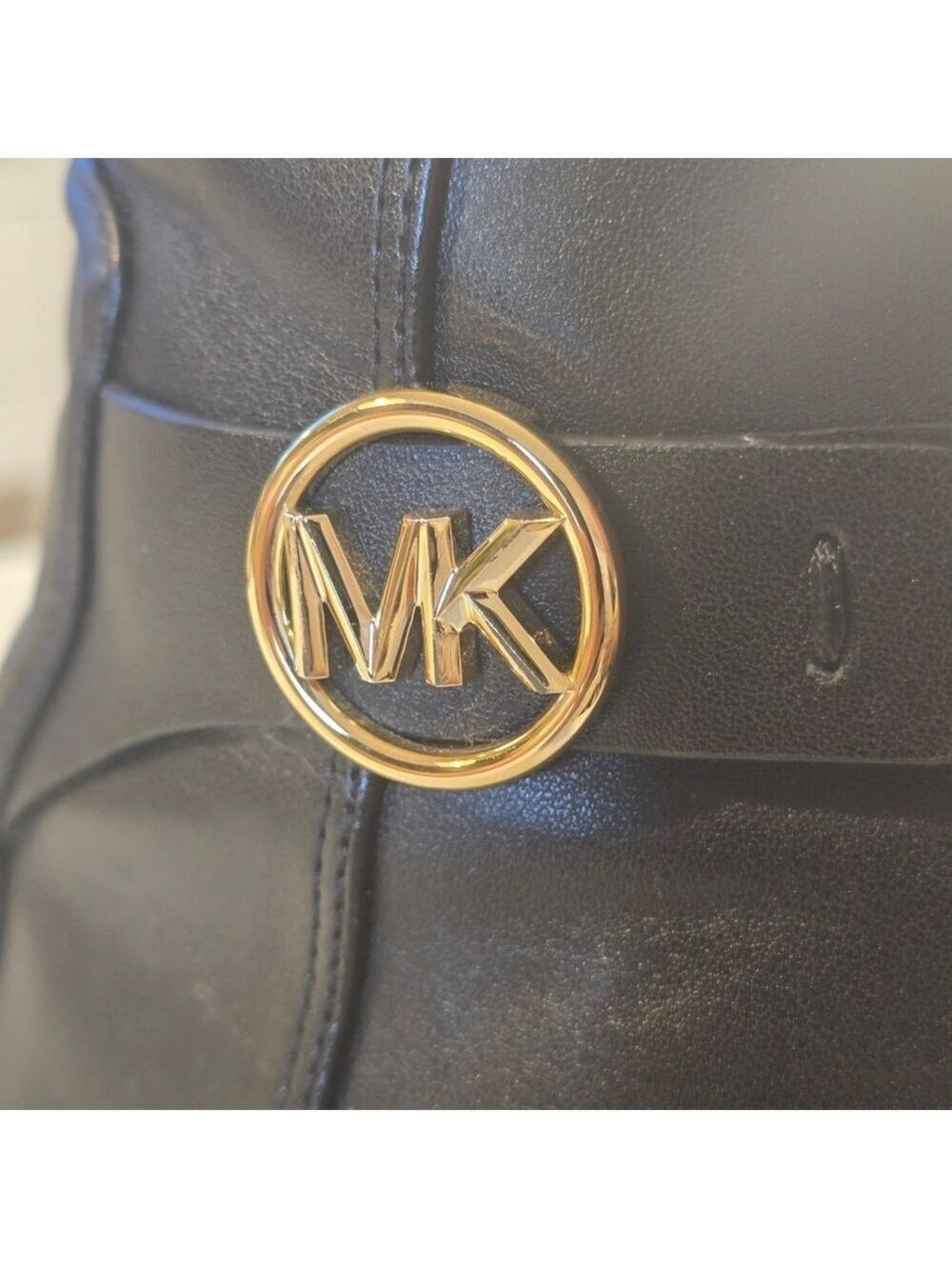 Michael Kors Black Leather Ankle Booties Size 8 - Picture 5 of 11